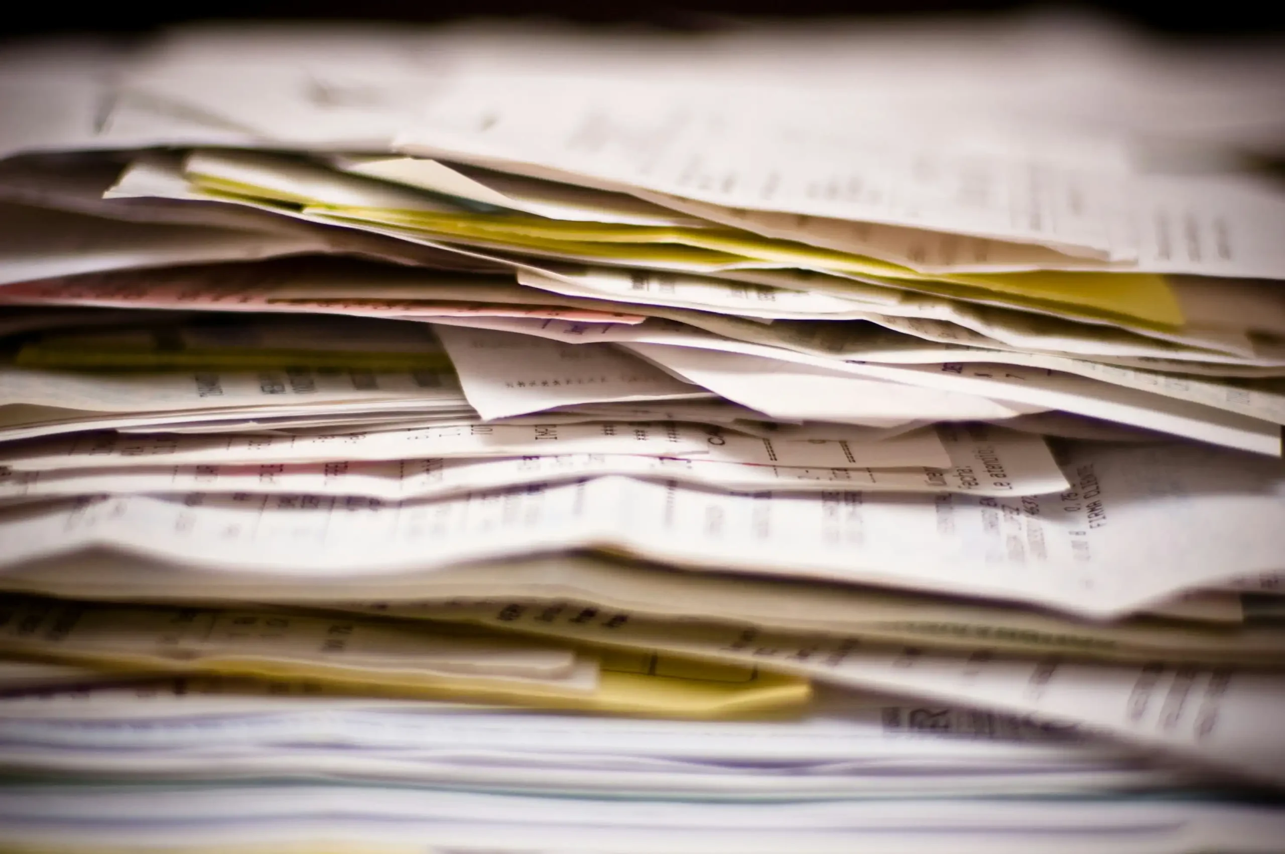 Messy heap of documents compressed
